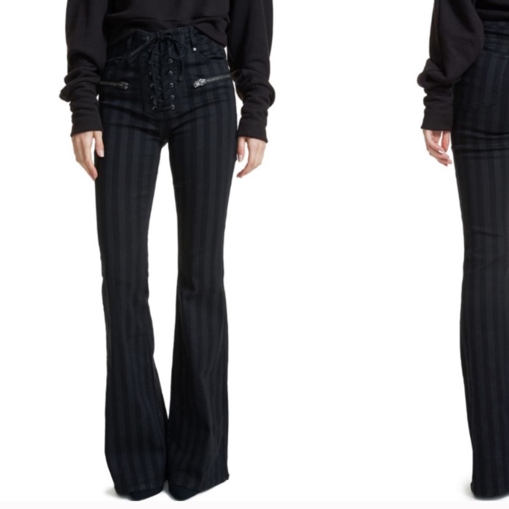 Black stripe lace up AFRM pants
